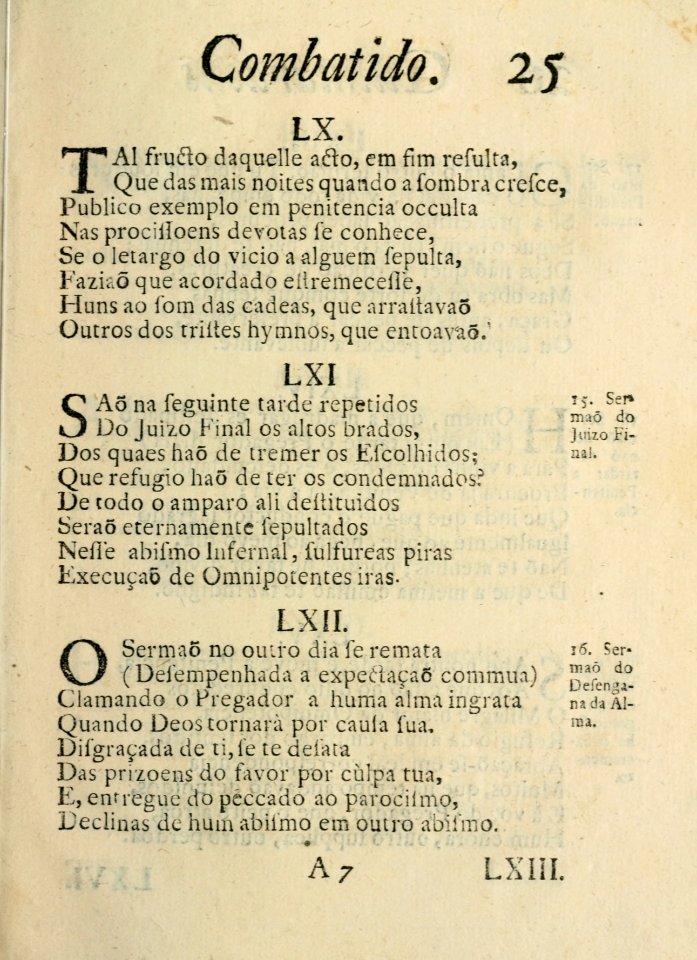 Guimaraens combatido, assalto da penitencia, triunfo da virtude, epanafora metrica 25