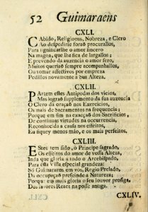 Guimaraens combatido, assalto da penitencia, triunfo da virtude, epanafora metrica 52