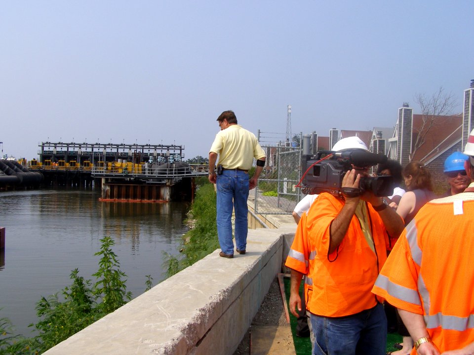 Gulf Coast CODEL 347 Rep. Melancon views the pump station at