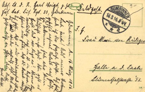 Gumbinnen, Ostpreußen - Heldenfriedhof (back) (Zeno Ansichtskarten)