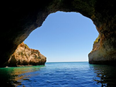 Algarve cliffs cave photo