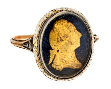 Gustaf IIIs revolutionsring av guld med emalj, 1770-tal - Hallwylska museet - 110240