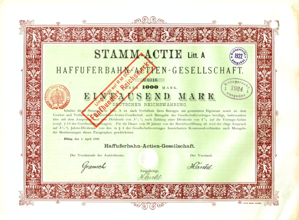 Haffuferbahn-AG 1899