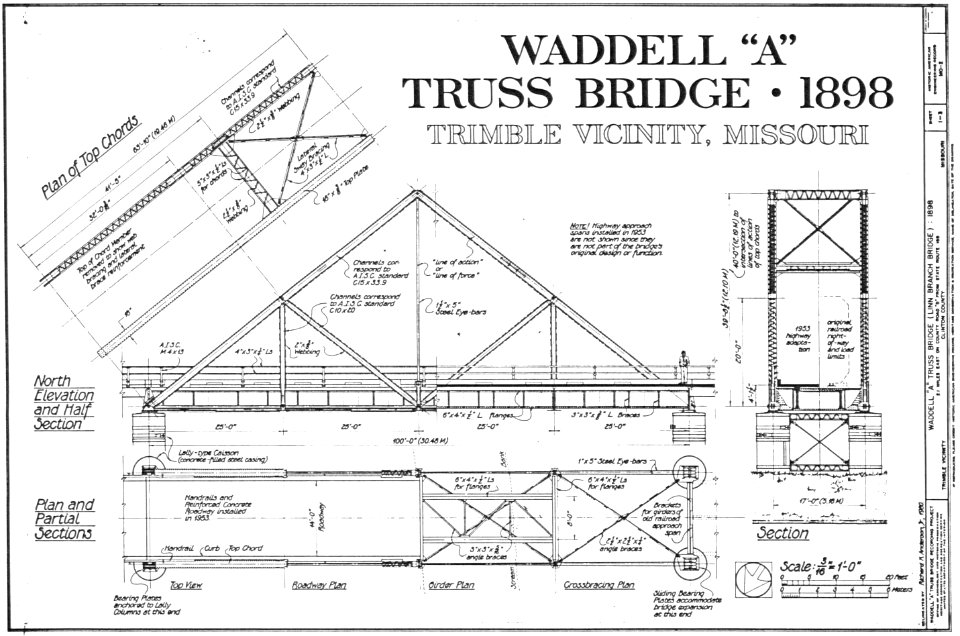HAER Waddell A Truss plan