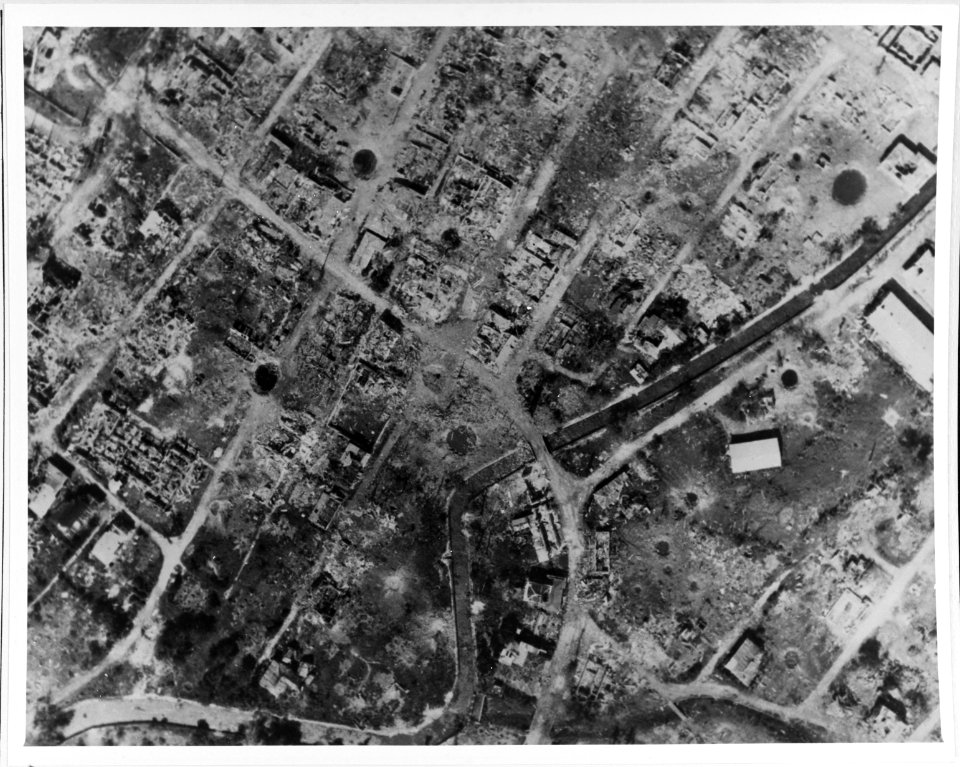Hagåtña, Guam after more than a month of bombardment, July 1944