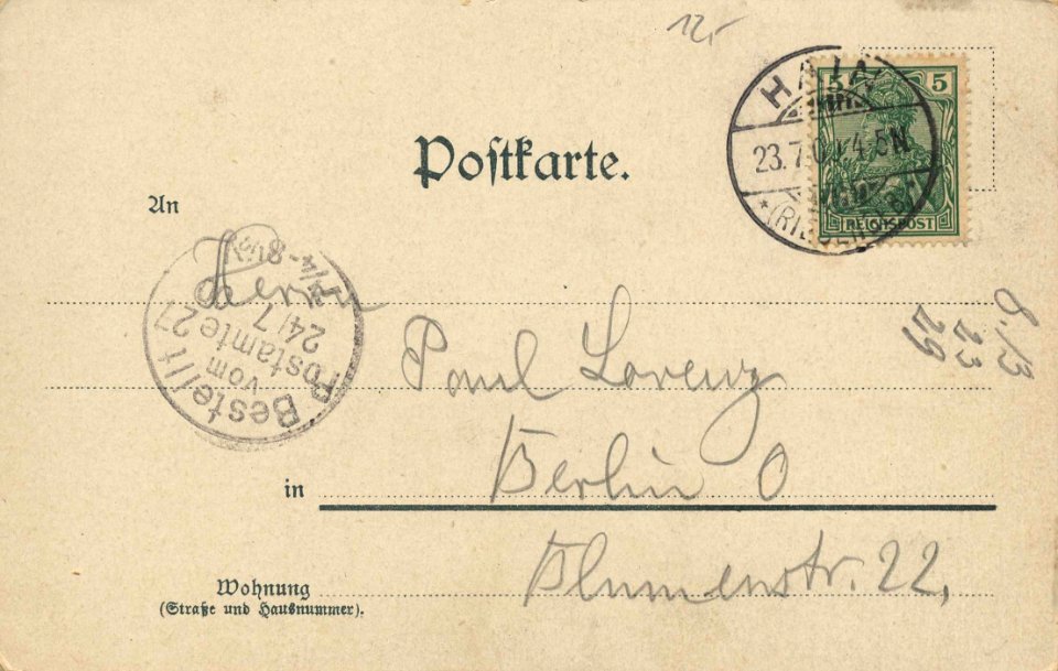 Hain, Schlesien - Stadtansicht (back) (Zeno Ansichtskarten)