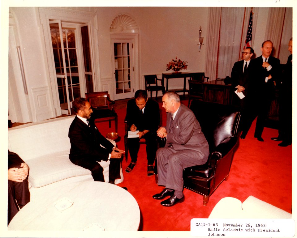 Haile Selassie with LBJ Nov 26, 1963