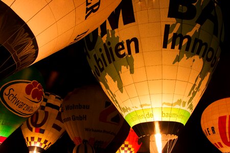 Night balloon glow colorful photo