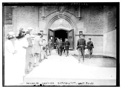 Haldane leaving gymnasium, West Point LCCN2014694020