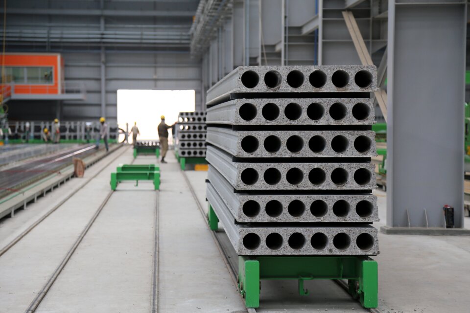 Warehouse steel gray industry