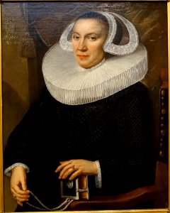Half-length portrait of a woman, artist unknown, 1655, oil on canvas - Villa Vauban - Luxembourg City - DSC06475 photo