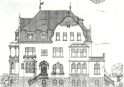 Halbvilla Keller Roth Aufriss Seitenfront 1907