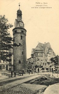 Halle (Saale), Sachsen-Anhalt - Leipziger Turm und Ecke Leipziger Straße (Zeno Ansichtskarten)