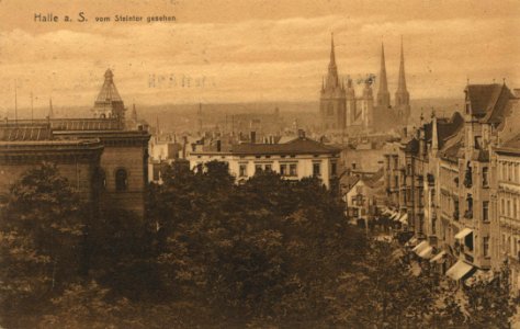 Halle (Saale), Sachsen-Anhalt - Stadtansicht vom Steintor (Zeno Ansichtskarten)