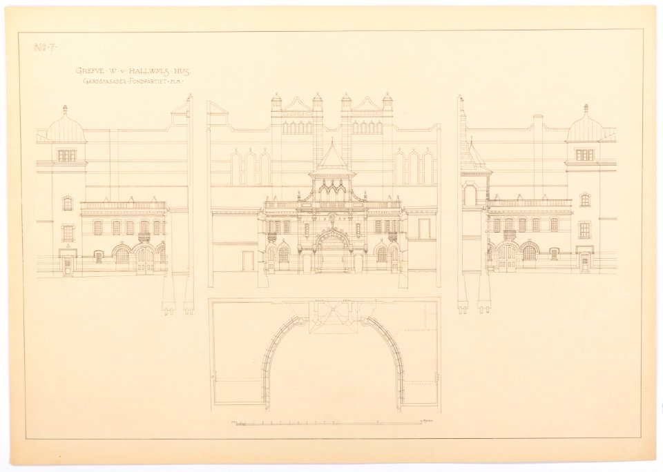 Hallwylska palatsets fasad och fondparti 1897 - Hallwylska museet - 101112