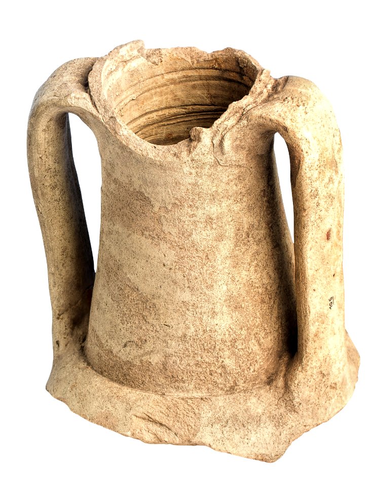 Hals van een amfora in dikwandig aardewerk, 10 VC tot 150 NC, vindplaats- Tongeren, Kielenstraat 9, 1963, losse vondst, collectie Gallo-Romeins Museum Tongeren, 78.G.312