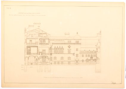 Hallwylska palatsets fasad mot Hamngatan, ritning 1897 - Hallwylska museet - 101111