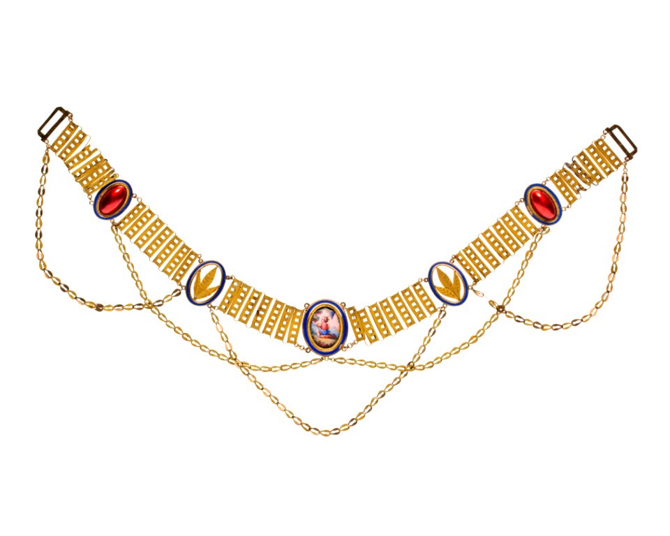 Halsband av guld med miniatyrmålning i emalj, 1700-tal - Hallwylska museet - 110538