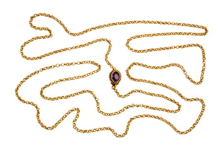 Halskedja med lås, av guld och ametist, 1824 - Hallwylska museet - 109872