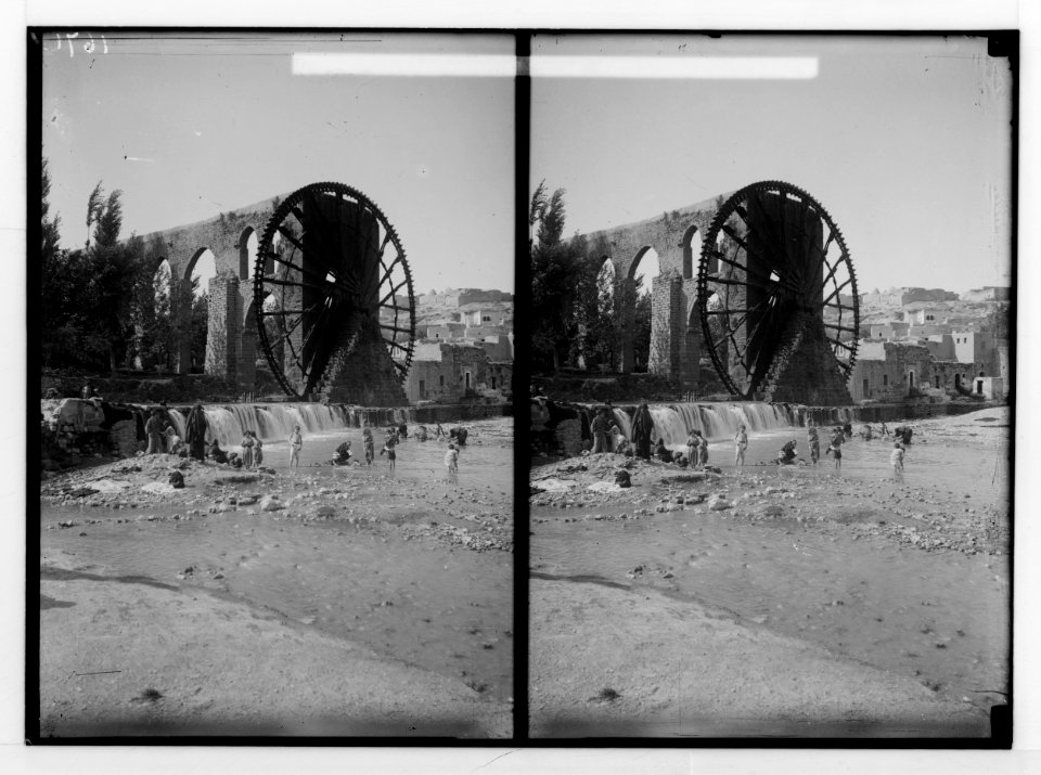 Hama (Hamath). Water-wheel and aqueduct for irrigation LOC matpc.02154