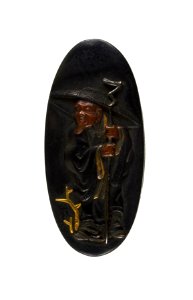 Hamano Noriyuki - Kashira with Chinese Man Holding a Staff - Walters 51975
