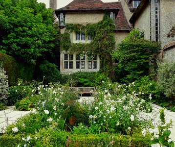 Flower beds house architecture
