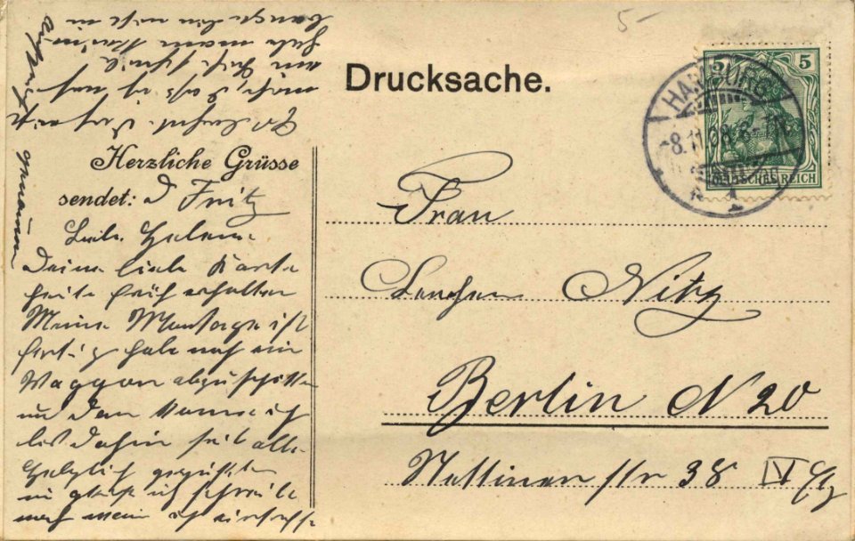 Hamburg, Hamburg - Dampfer Cobra vor der Abfahrt (back) (Zeno Ansichtskarten)
