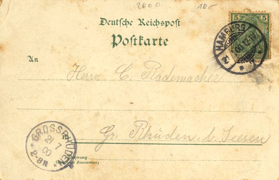Hamburg, Hamburg - Freihafen und Lagerhäuser; Botanischer Garten und Zoll-Direktionsgebäude (back) (Zeno Ansichtskarten)