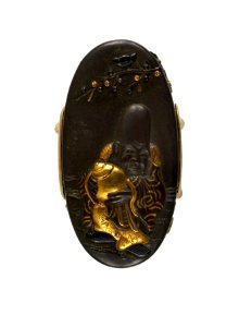 Hamano Noriyuki - Kashira with Fukurokujû - Walters 51951