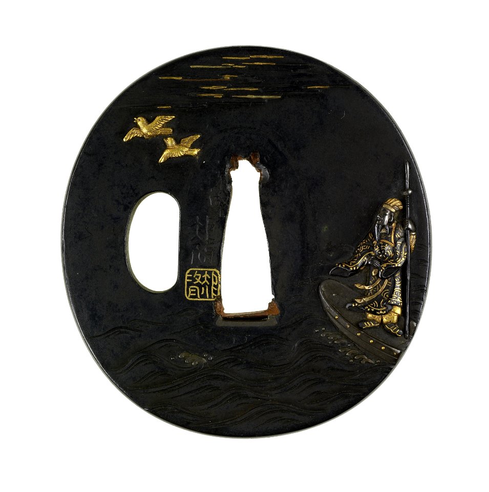 Hamano Noriyuki - Tsuba with the Chinese General Soso - Walters 51124