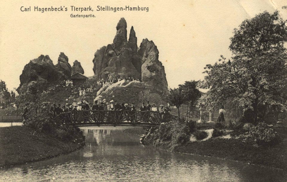 Hamburg, Hamburg - Zoologischer Garten; Carl Hagenbecks Tierpark; Gartenpartie (Zeno Ansichtskarten)
