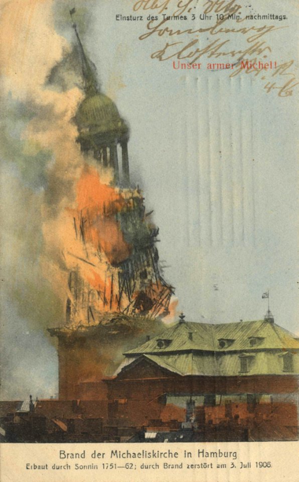 Hamburg, Hamburg - Brand der Michaeliskirche (2) (Zeno Ansichtskarten)