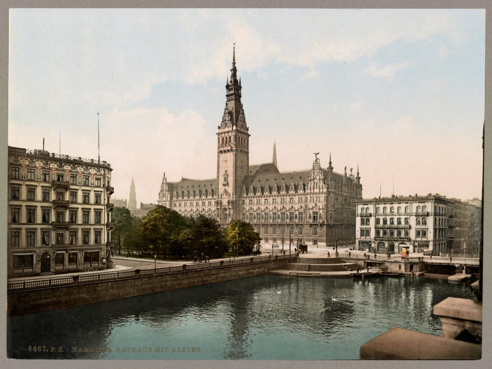 Hamburg. Rathaus mit Alster LOC ppmsca.52562