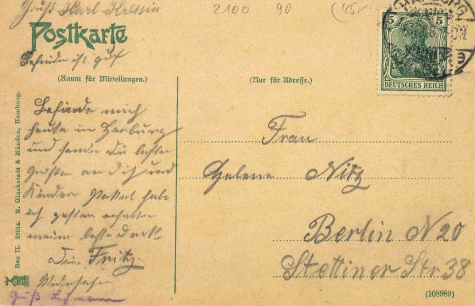Hamburg, Hamburg - Sand (back) (Zeno Ansichtskarten)