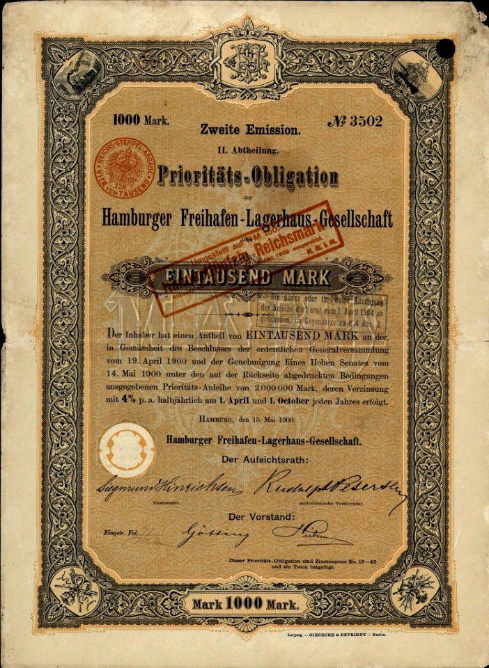 Hamburger Freihafen-Lagerhaus-Gesellschaft 1900