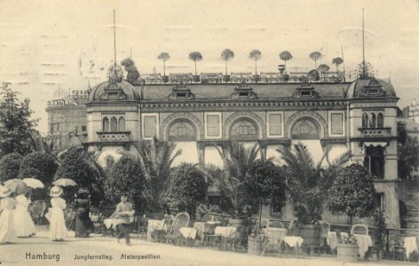Hamburg, Hamburg - Jungfernstieg; Alsterpavillon (Zeno Ansichtskarten)