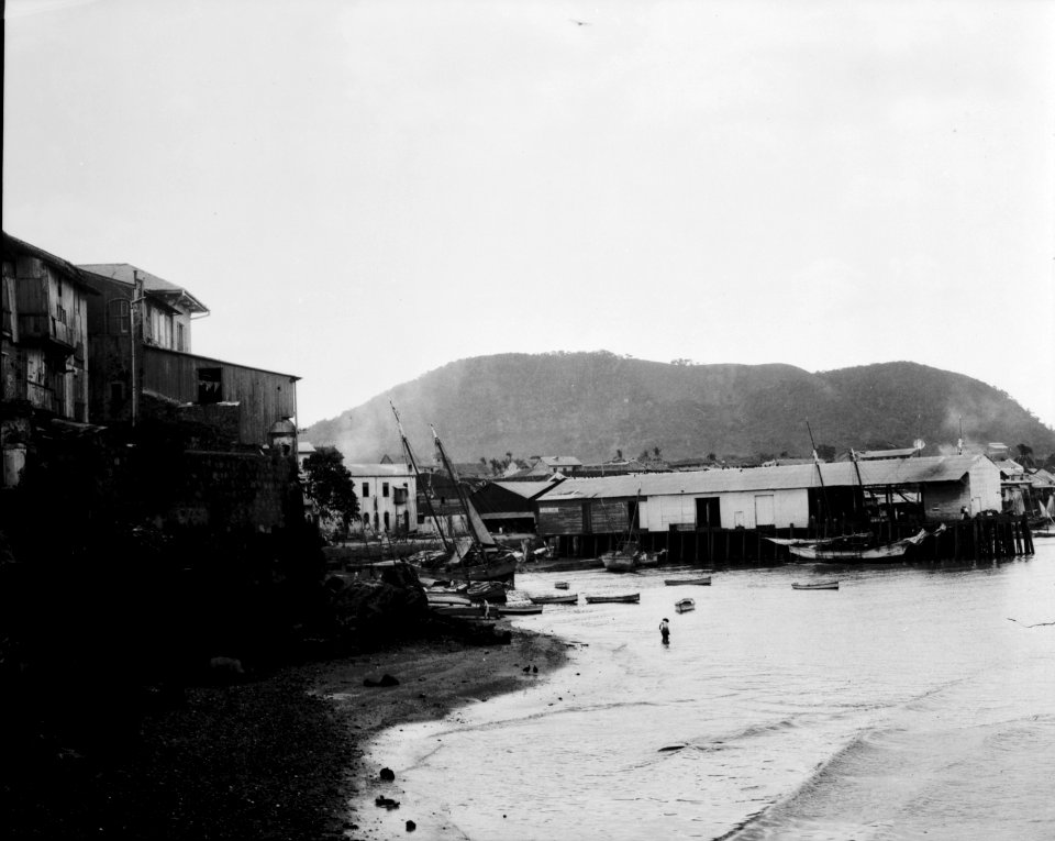 Hamnbild från staden Panamá. Panama City - SMVK - 002340