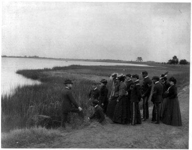 Hampton Institute, Hampton, Va., ca. 1898 - field trip to marsh - studying soil formation by quiet water and plants LCCN2001703860