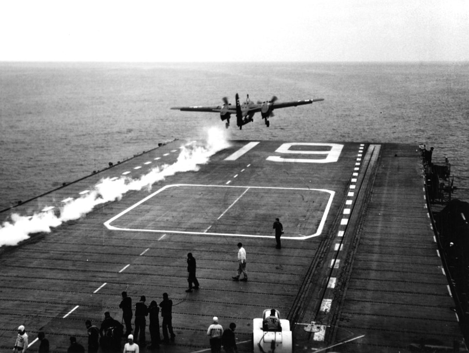 Hancock First C-11 Catapult Launch 1954