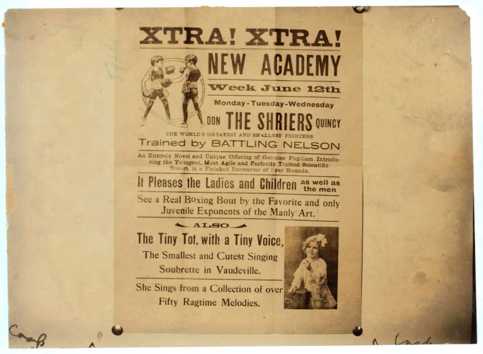 Hand bill advertising vaudeville acts by the Shrier children. See photo and label 2937 and report of L.H. Hine LOC nclc.04787