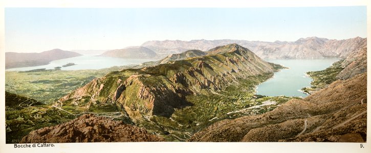 Handkolorerat fotografi från Kotor - Hallwylska museet - 104202