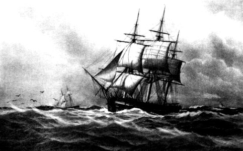 Handelsfregatte 1820. Gemälde von Lüder Arenhold nach englischen Zeichnungen 1891