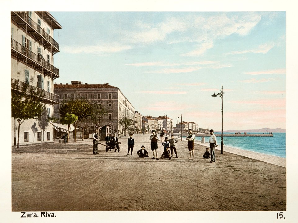 Handkolorerat fotografi från Zadar - Hallwylska museet - 104212
