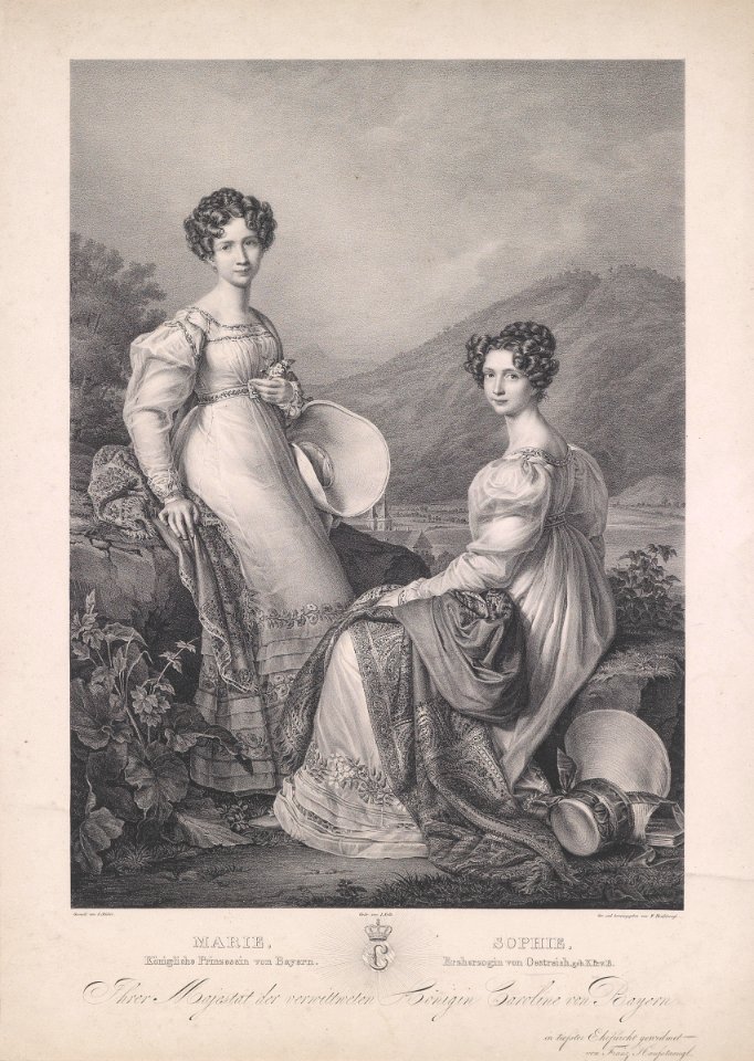 Hanfstaengel nach Stieler Erzherzogin Sophie mit ihrer Schwester Marie