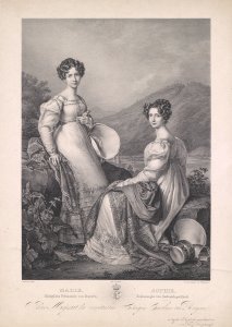 Hanfstaengel nach Stieler Erzherzogin Sophie mit ihrer Schwester Marie photo