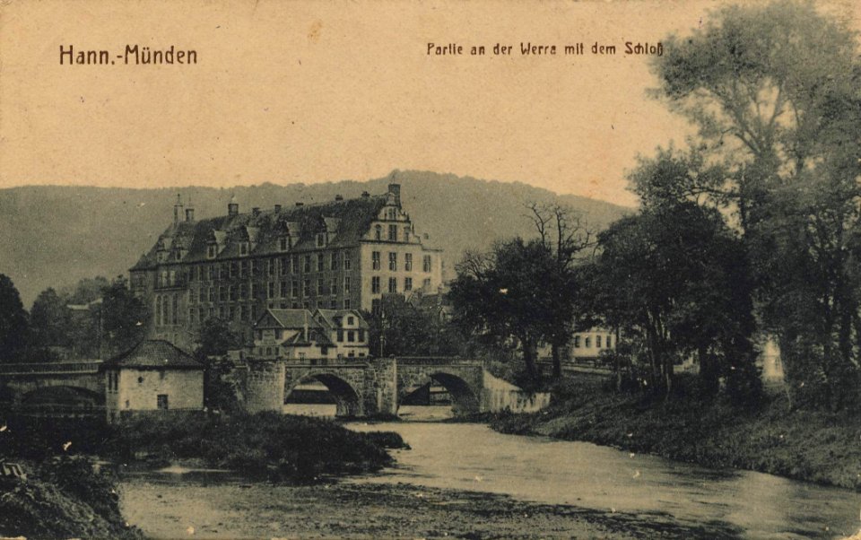 Hann. Münden, Niedersachsen - Werra und Schloss (Zeno Ansichtskarten)