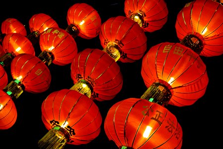 The mid-autumn festival lantern red photo
