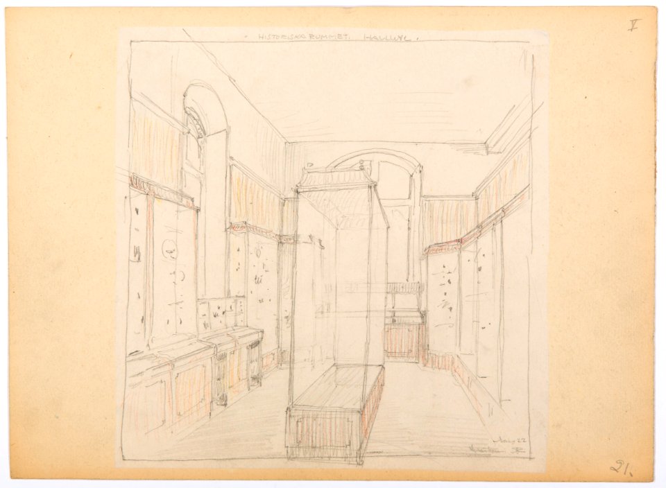 Inredningsritning, Landesmuseum Zürich - Hallwylska museet - 102175