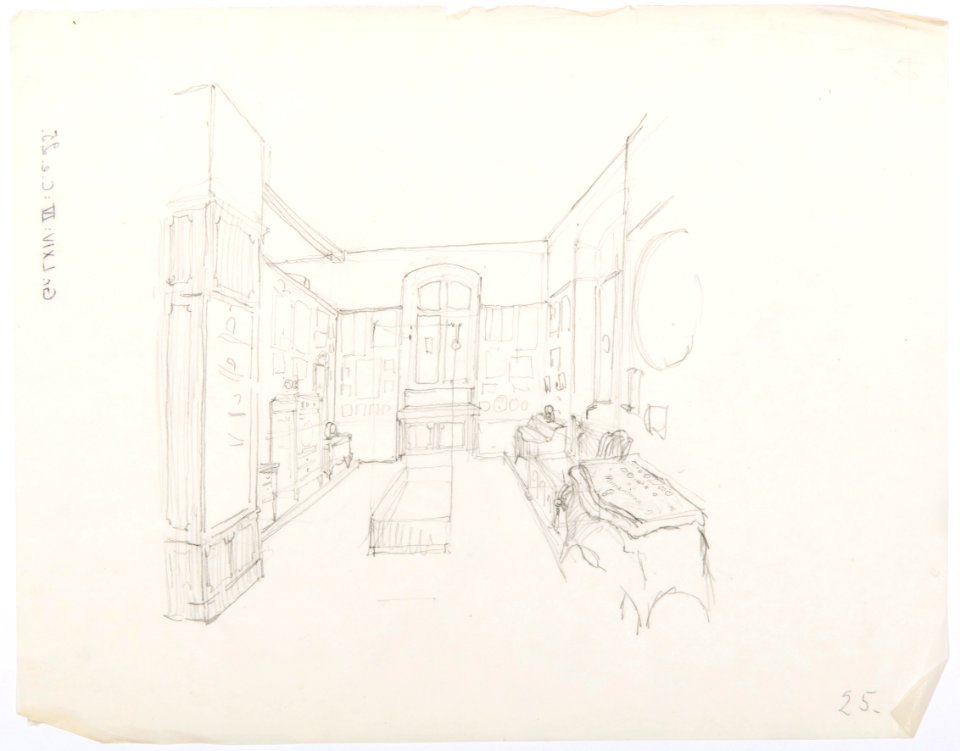 Inredningsritning, Landesmuseum Zürich - Hallwylska museet - 102179