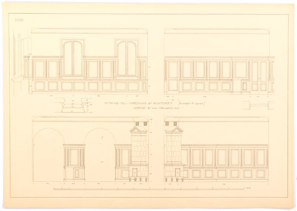 Inredning av kontoret i Hallwylska palatset - Hallwylska museet - 101116